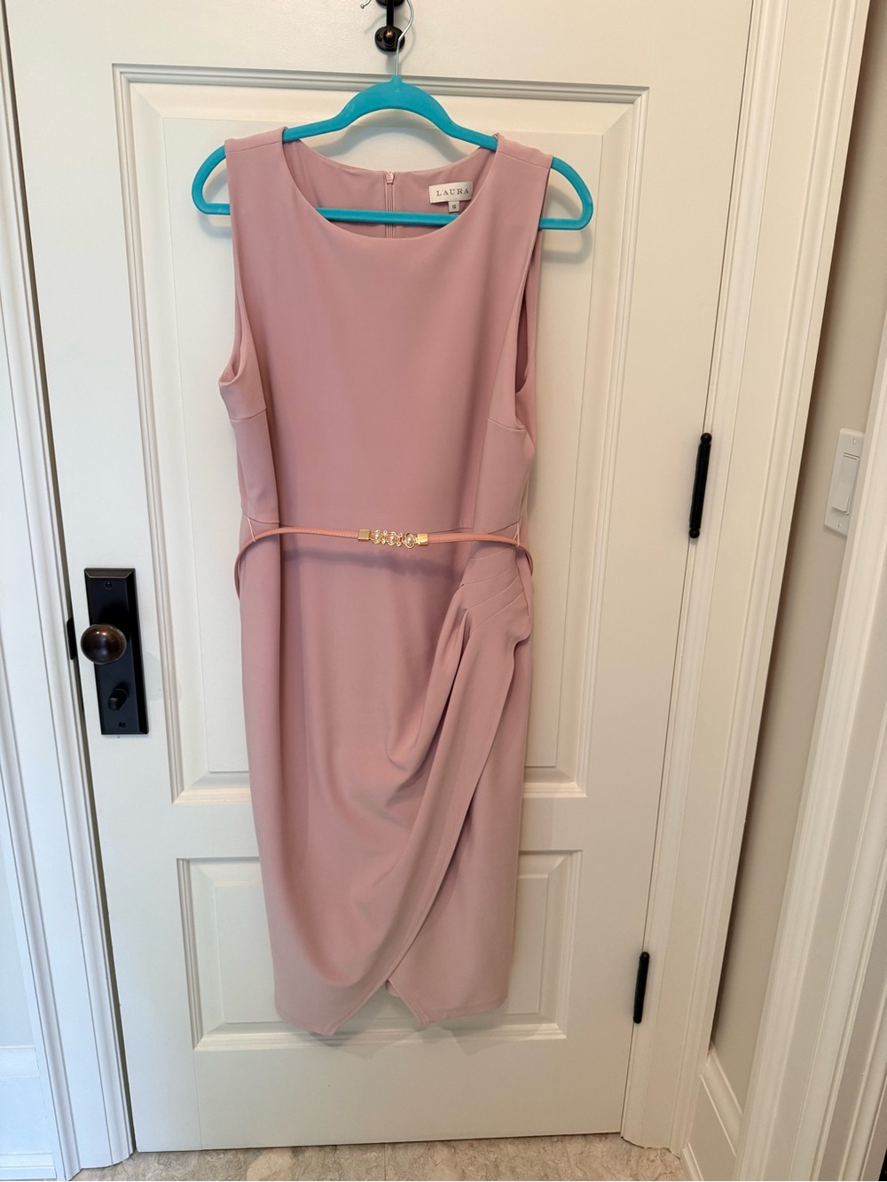 Laura Pink Scuba Crepe Dress Pink US16
